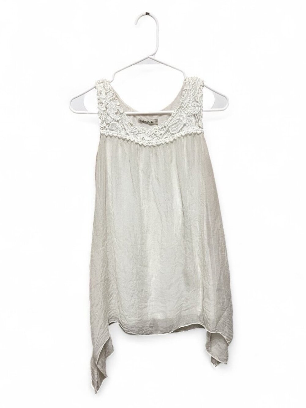100% Silk Blouse Asymmetrical Hem Made in Italy Resort Wear Summer Fairy Bridal